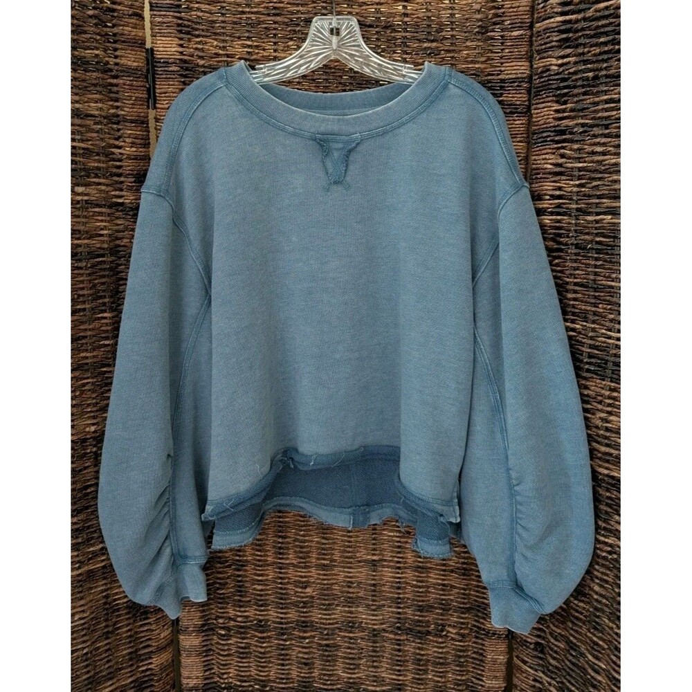 Hard Tail Forever Sweatshirt Women's Large Blue Slouchy Oversized Loungewear Boh